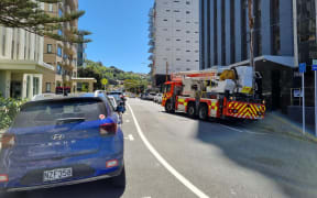 Six fire trucks attended the Ministry of Health building in Molesworth Street in Wellington after reports of smoke coming from the building.