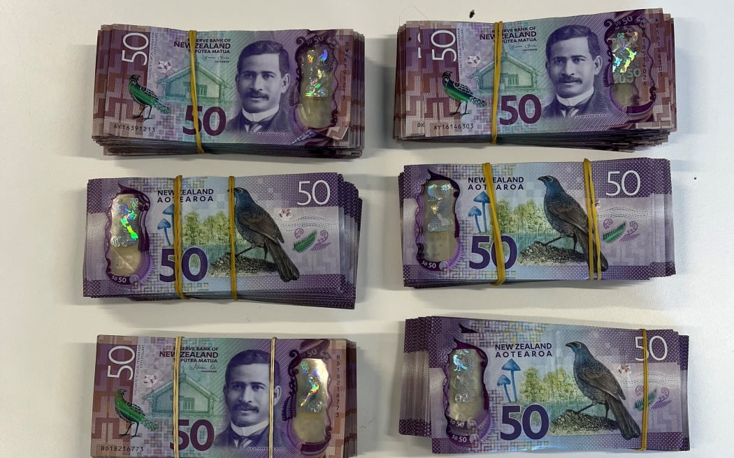 Money seized by police as part of Operation Yellowstone.