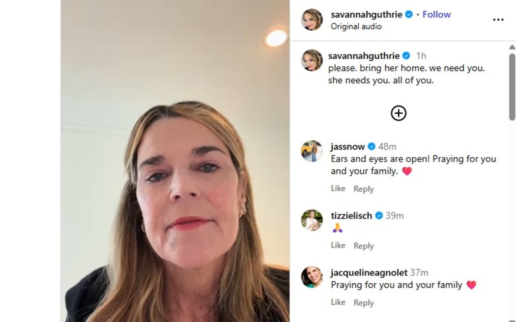 Savannah Guthrie's new Instagram appeal.
