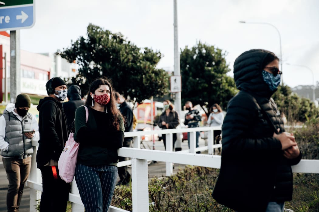 Wellington's Taranaki Street Covid-19 testing site on 23 June, 2021.