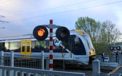 Railway crossing at Glen Eden train station.