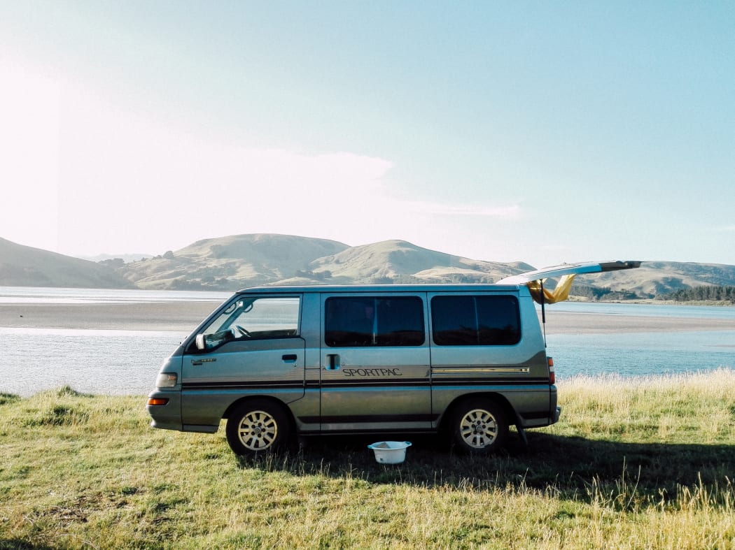 Freedom camping. Campervan.