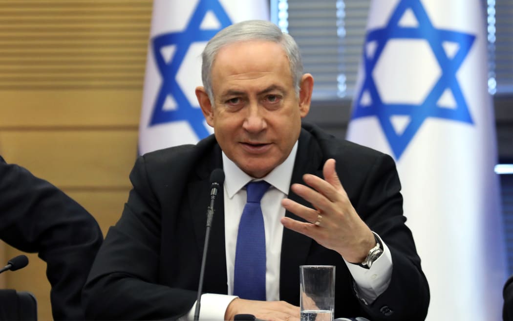Israeli Prime Minister Benjamin Netanyahu speaks during a meeting of the right-wing bloc at the Knesset (Israeli parliament) in Jerusalem on 20 November 2019.