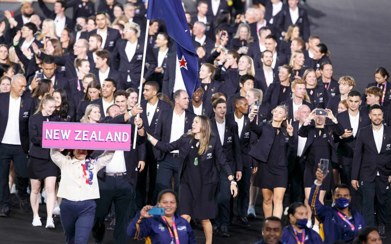 28th July 2022: Alexander Stadium, Perry Barr, West Midlands, England; Commonwealth Games 2022, Opening Ceremony: New Zealand enter the stadium during the Team Parade during the Opening Ceremony of the Commonwealth Games 2022