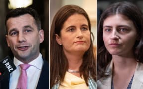 ACT leader David Seymour, National Party finance spokesperson Nicola Willis and Green Party revenue spokesperson Chlöe Swarbrick.