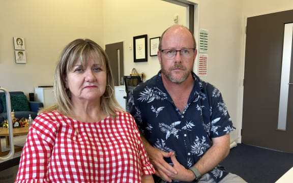 Principal Belinda Johnston and deputy principal Corey Busfield are fed up with years of inaction over their school rebuild