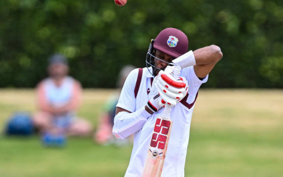 Roston Chase (captain) of West Indies in action against New Zealand, 2025.