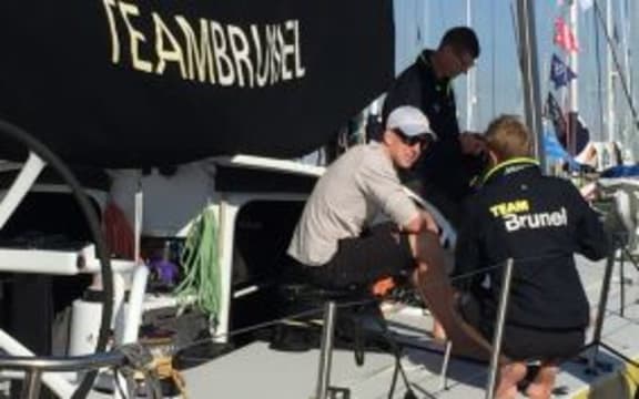 Peter Burling on board Team Brunel.