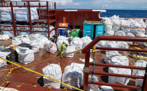 Tens of thousands of pounds of trash are sorted after being removed from the Great Garbage Patch on August 10, 2023.