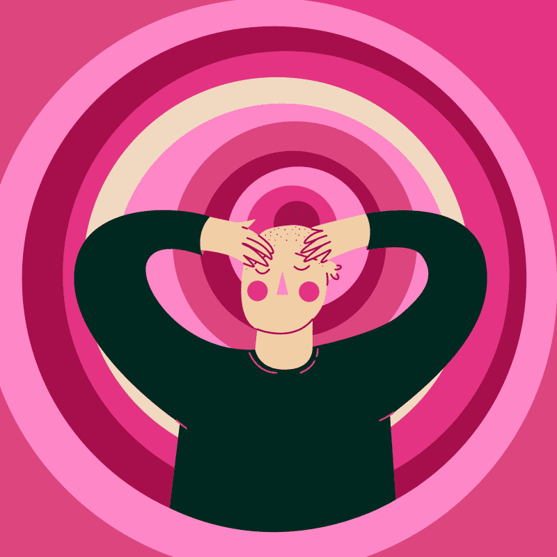 Headache illustration.