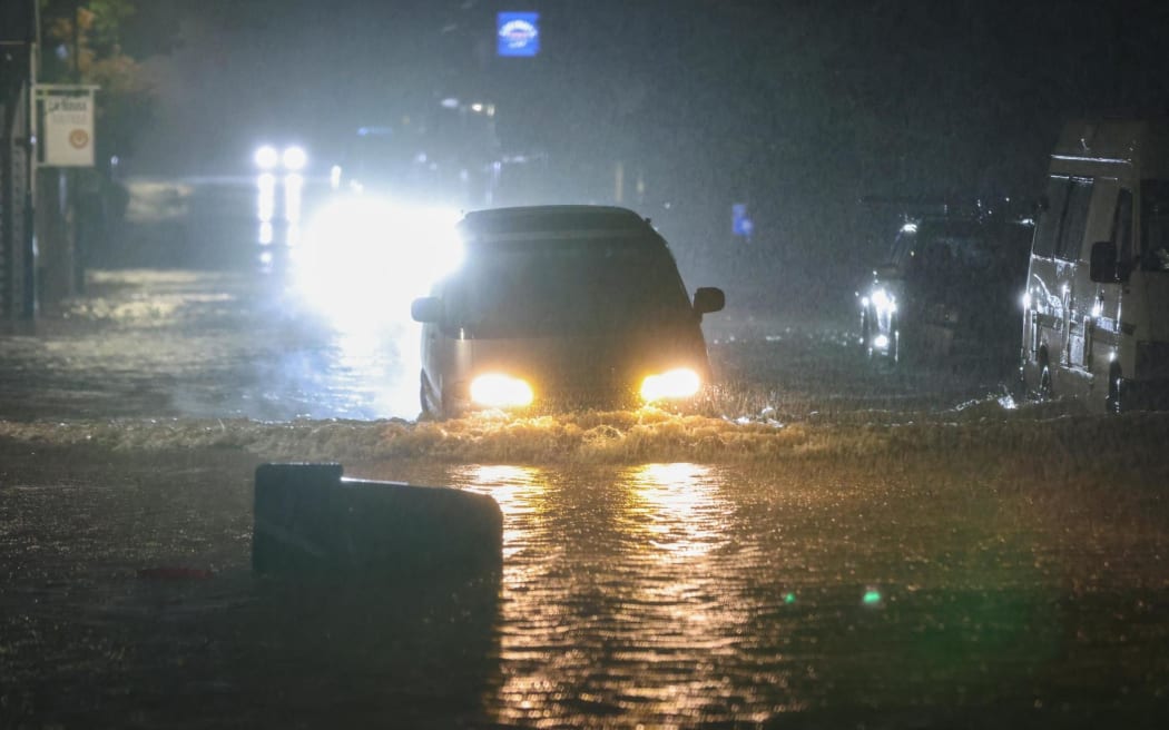 Akaroa hit by flooding as storm moves south.