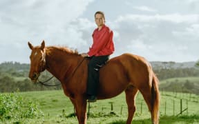 D.C Maxwell on a horse