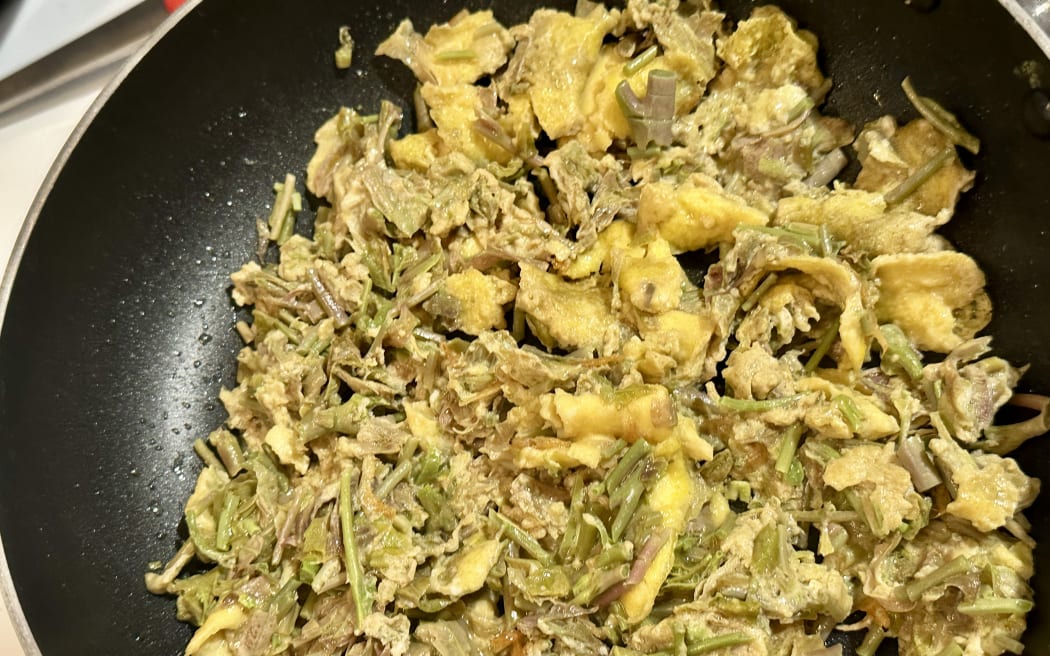 Scrambled eggs with Chinese toon.