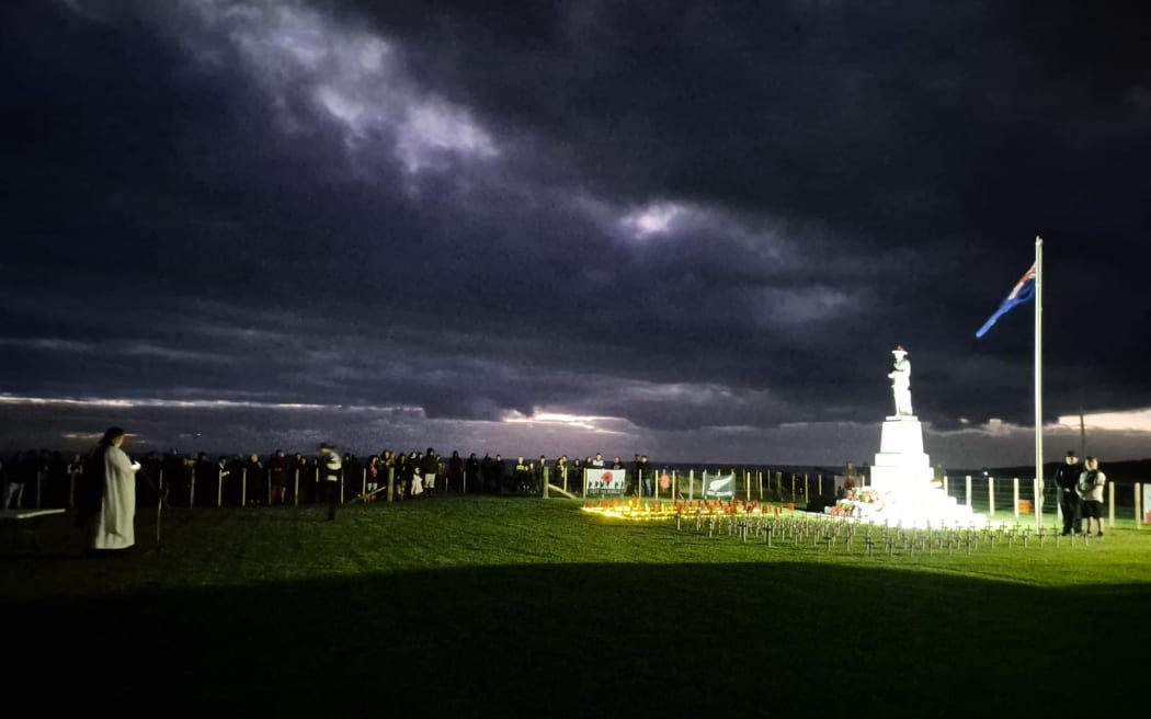 In Mahia at Kaiuku Marae as hundreds gathered for the dawn service on Anzac Day 2025.