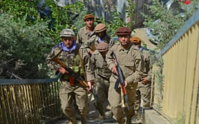 Newly absorbed personnel in the Afghan security forces take part in a military training in Bandejoy area of Dara district in Panjshir province on August 21, 2021, days after the Taliban took over Afghanistan.