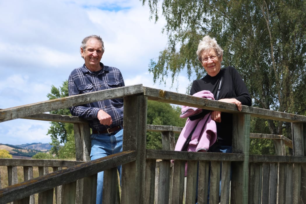Evan Robinson and Robyn Stephen on the Doctor's Creek bridge, due to be replaced because it has significant engineering issues.
