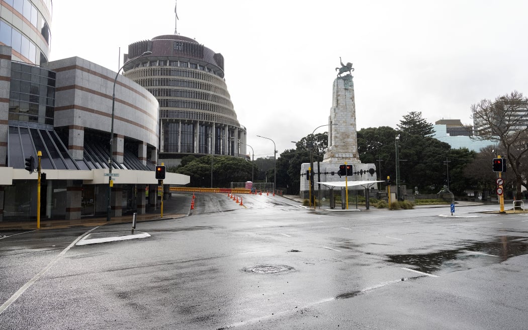 A deserted central Wellington during the August 2021 lockdown.