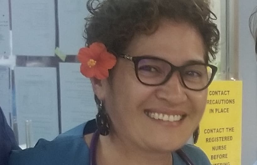 Dr Leinani Aiono-le Tagaloa, pictured last November during her time in Samoa, helping to fight the measles outbreak.