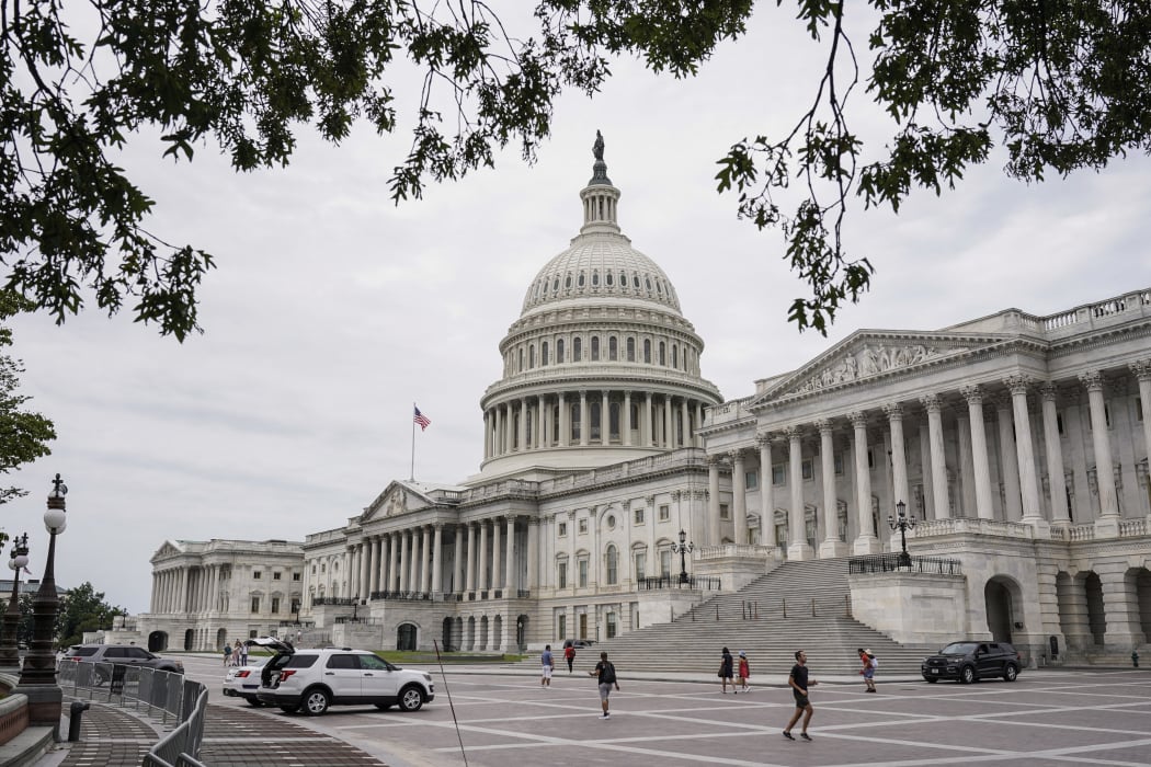 The US Capitol stands before the senate continues debate on a $1 trillion infrastructure bill on 31 July , 2021 in Washington, DC.