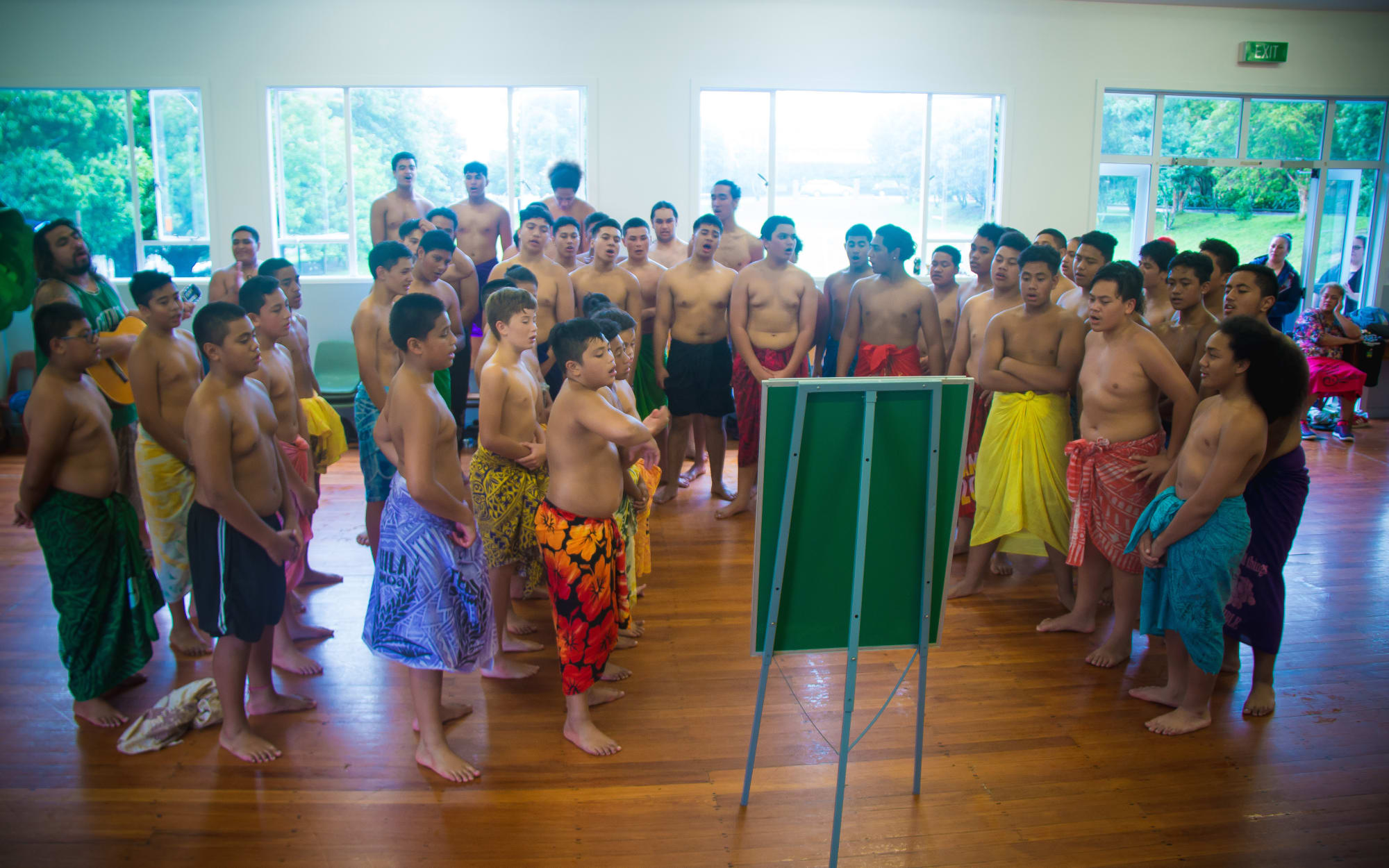 St Paul's Samoan group learn the Pese o le Aso section in one of their first Polyfest practices.