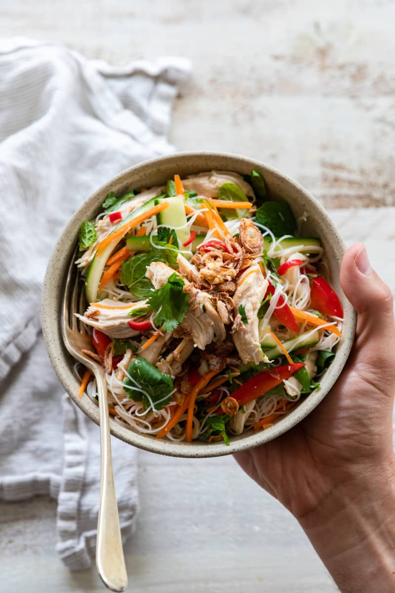 Vietnamese-inspired chicken noodle salad