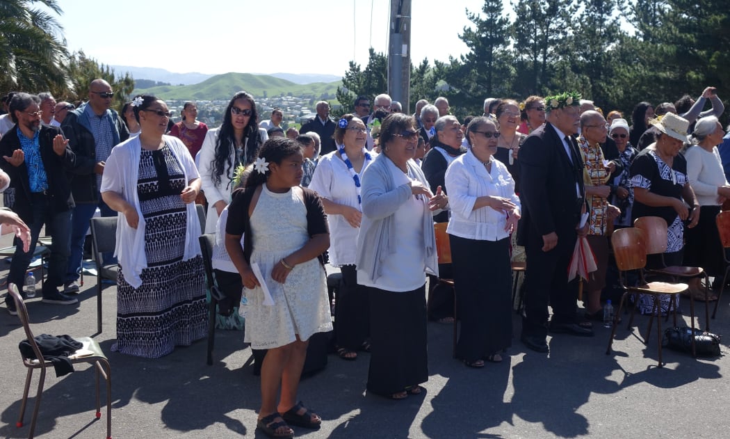 Members of the Wellington Tokelau community dance at the start of Tokelauan language week.