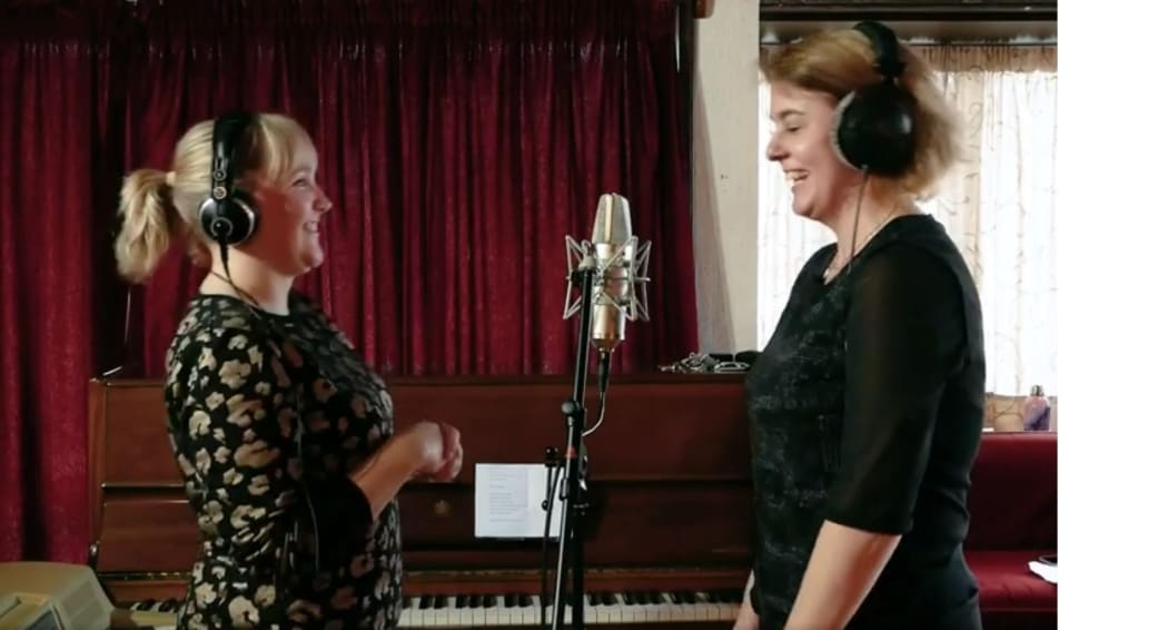 Down At Your Library - Laura and Amy recording