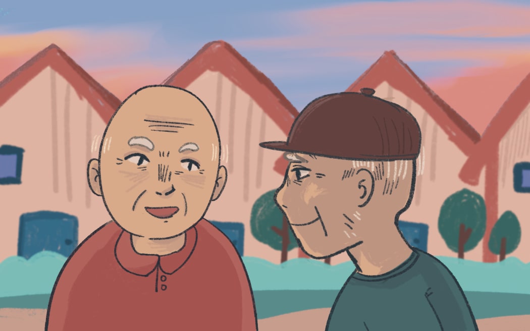 Living -- part 2 of a 5-part series of illustrations to accompany the RNZ Chinese team's Growing Old in NZ series SINGLE USE ONLY