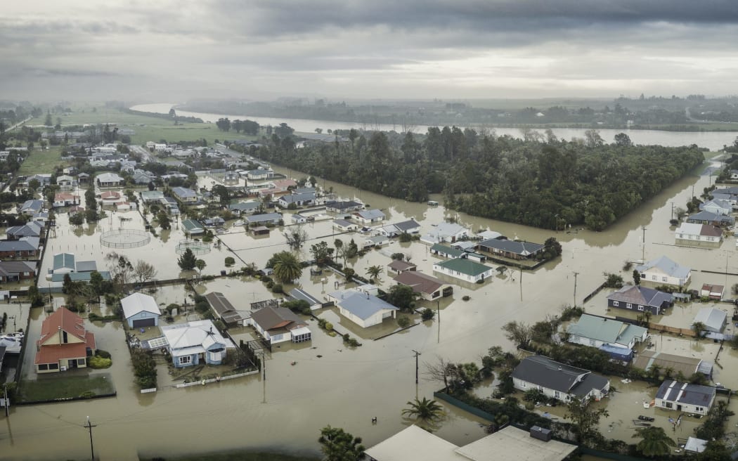 NZ Defence Force/supplied
[57] An aerial view of the eastern end of Westport during the July 2021 flood.