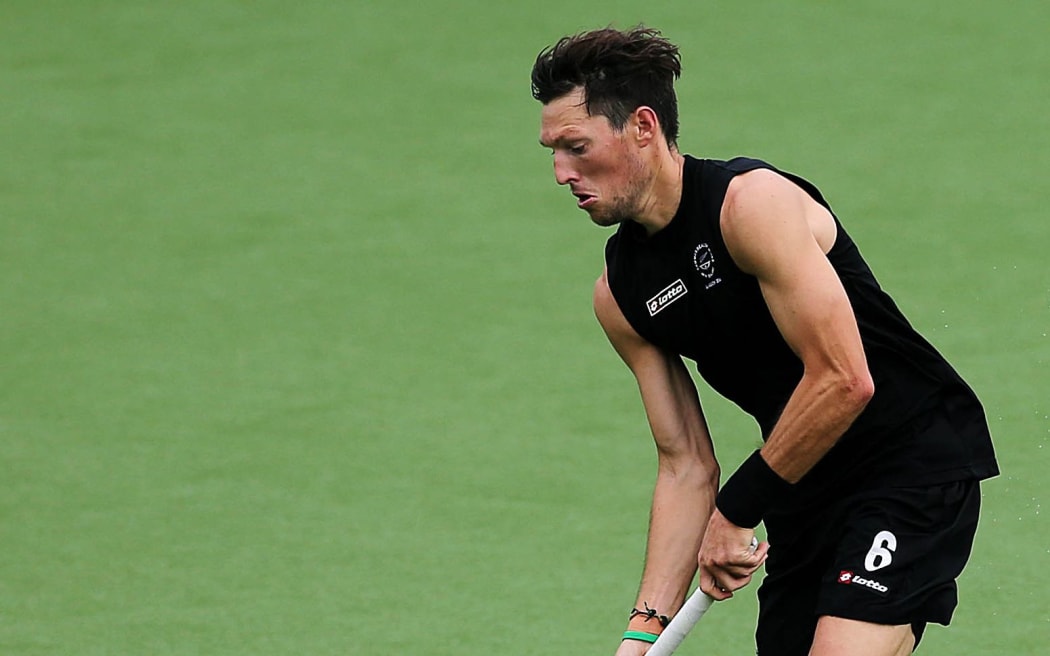 Simon Child in action for New Zealand.