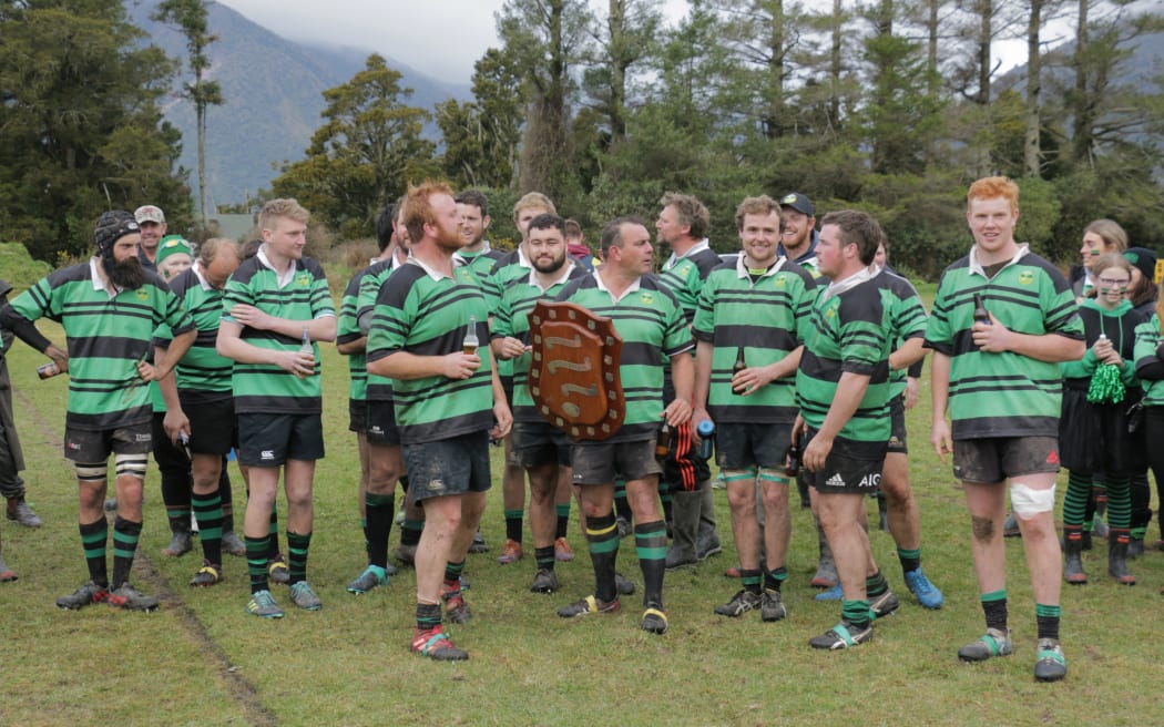 The shield will sit in the Whataroa rugby clubrooms over summer.