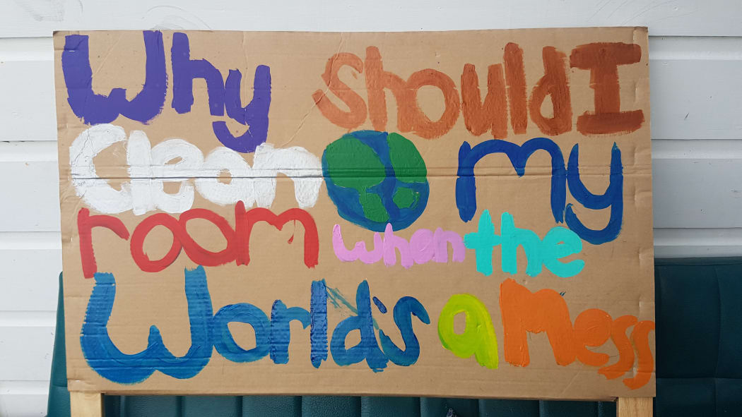 Protest sign for today's school strike for climate change