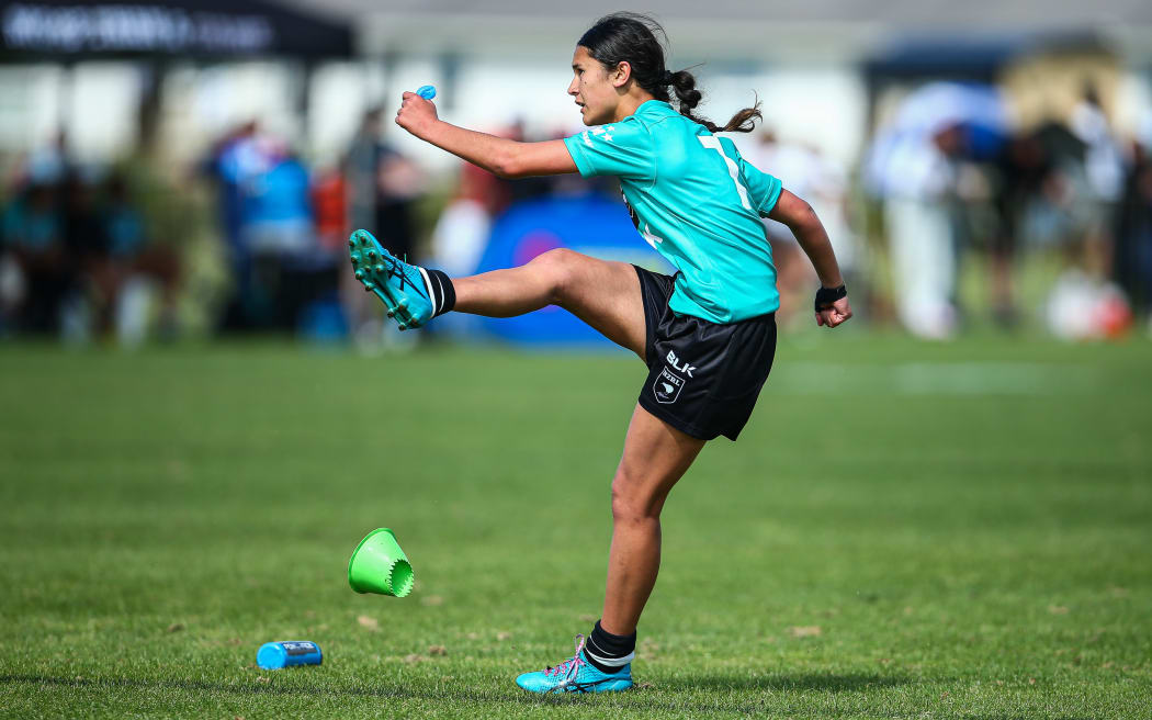 Braxton Sorensen of NZ Clubs 18s Girls- NZRL 16s and 18s Boys and Girls Representative games, held Bruce Pullman Park, Takanini, Auckland,New Zealand on  Monday 23rd October 2023.