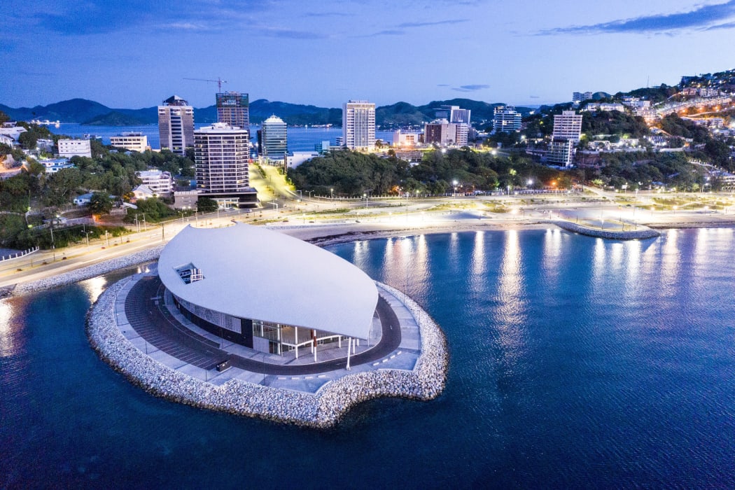 Port Moresby, Ela Beach district, Apec Haus building.