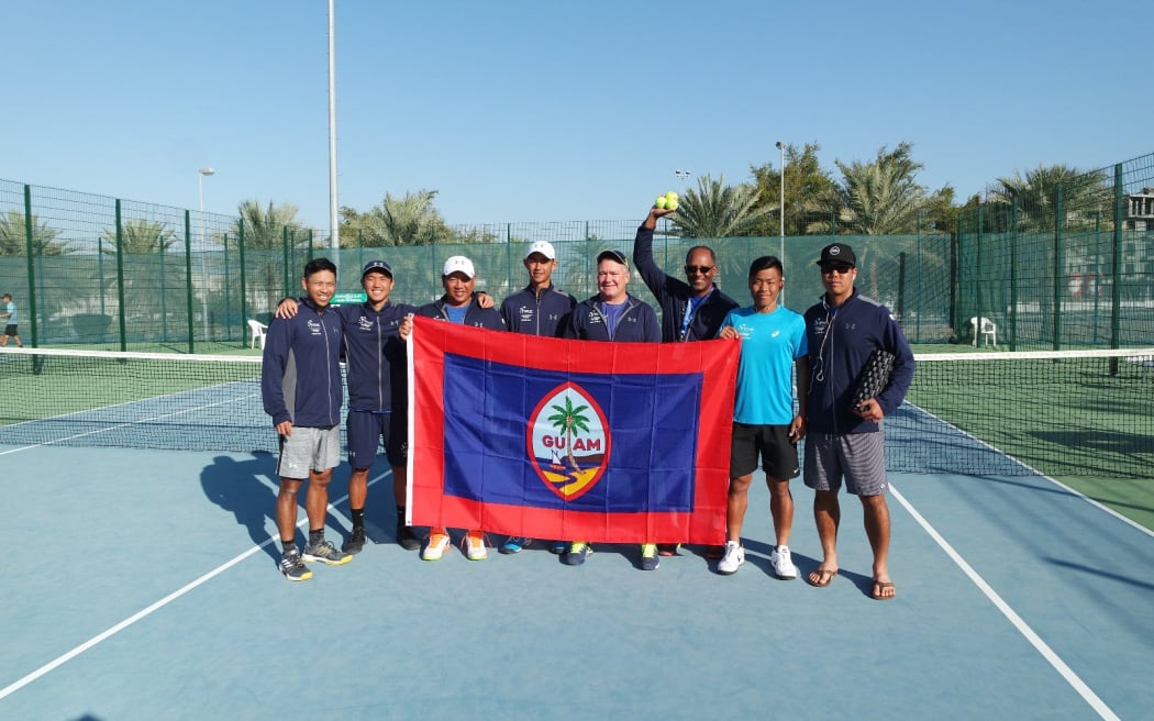 Team Guam during their Davis Cup debut in Oman.
