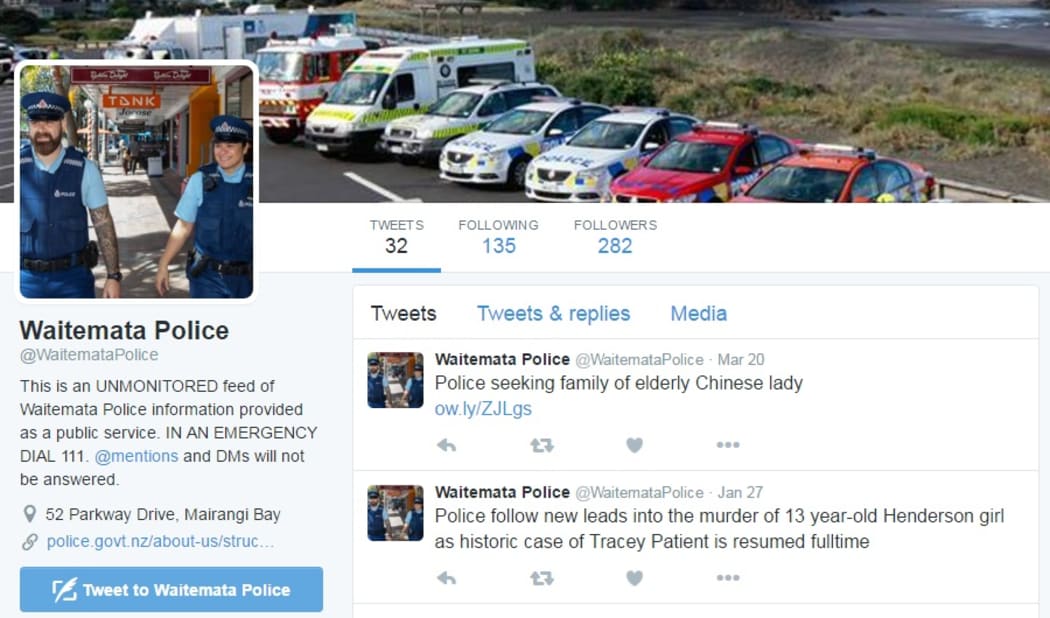 Waitemata Police's Twitter feed.