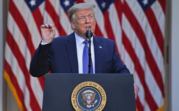 President Donald Trump speaks about the George Floyd protests.