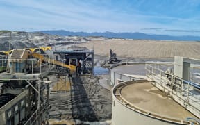 Looking across the mine site and Cape Foulwind