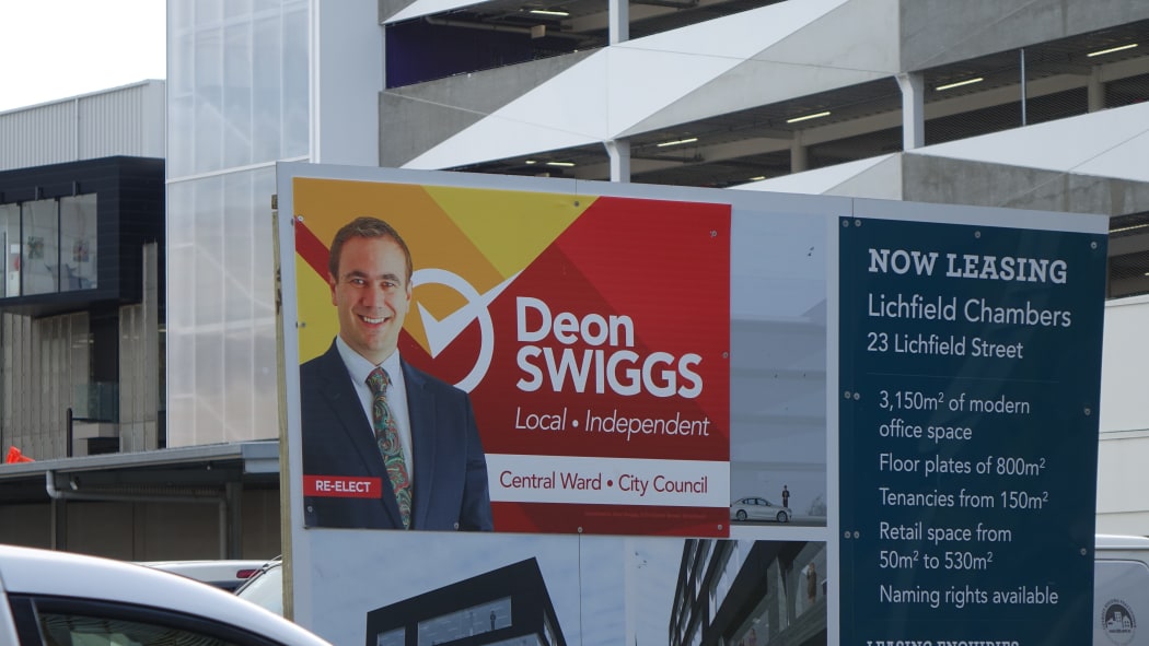 Deon Swiggs billboard in Christchurch.