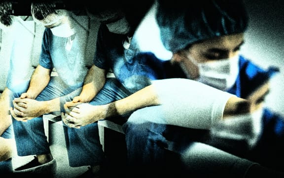 Stylised composite of health workers