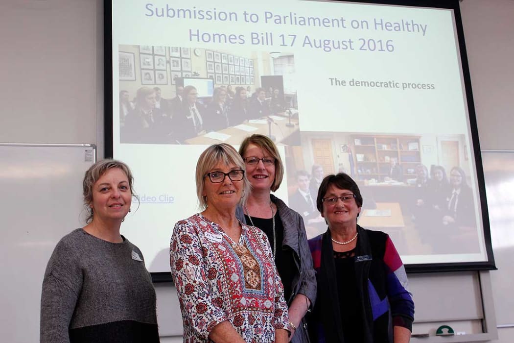 Social studies education researchers Caroline Wallis, Jo Wilson, Rose Atkins and Rowena Taylor at the teachers’ workshop