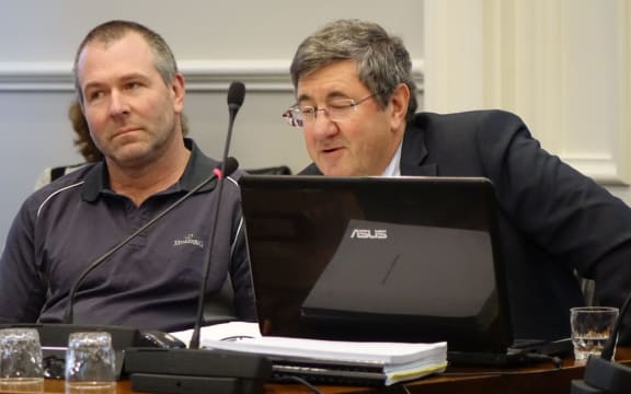 quarry owner Steve Clearwater (left) and his planning consultant Keith Hovell (right).