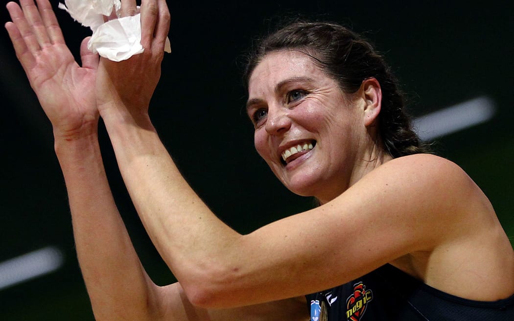 The former Silver Ferns netballer Irene Van Dyk playing for the Waikato Bay of Plenty Magic. 2012.