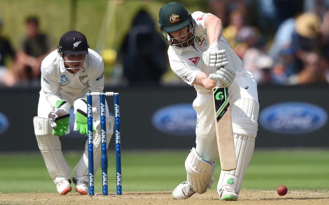 Australia batsman Adam Voges on the drive during his innings of 239 against New Zealand at the Basin Reserve.