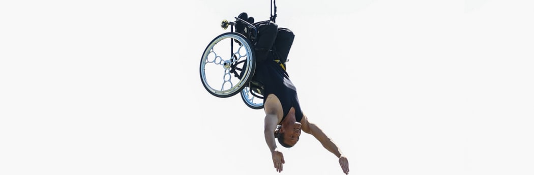 Rodney Bell shows no fear in his aerial dance Hurihuri