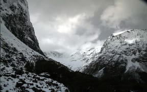 View of the Gertrude Valley, Fiordland National Park, from Milford Road on 23 September 2024.