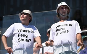 Peng Shuai supporters at the Australian Open 2022.