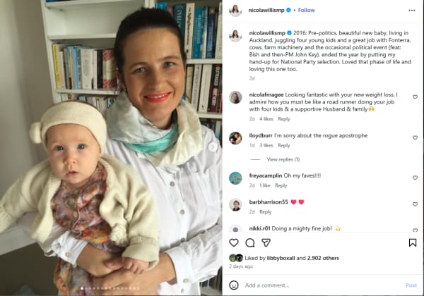 Nicola Willis has shared pictures of 2016 as part of the trend in 2026.