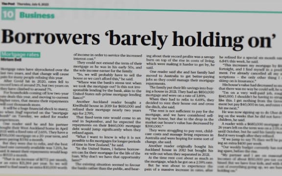 The Post highlights growing concern this week about more people struggling to keep up with debt repayments.