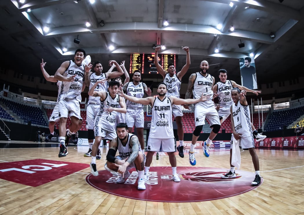 Guam celebrates a win over Hong Kong.